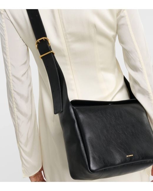 Jil Sander White Flap Small Leather Messenger Bag
