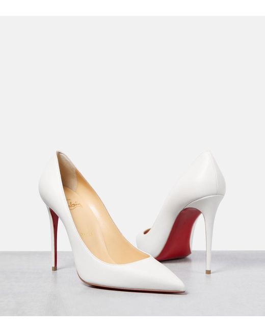 Christian Louboutin White Kate 100 Leather Heeled Courts