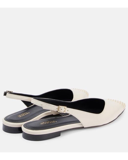 Isabel Marant Black Branee Studded Leather Slingback Flats