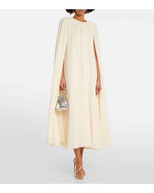 Novia - vestido midi Olivette con capa Emilia Wickstead de color White