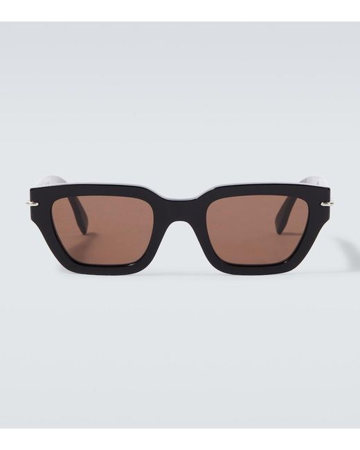 Fendi Brown Selleria Rectangular Sunglasses for men