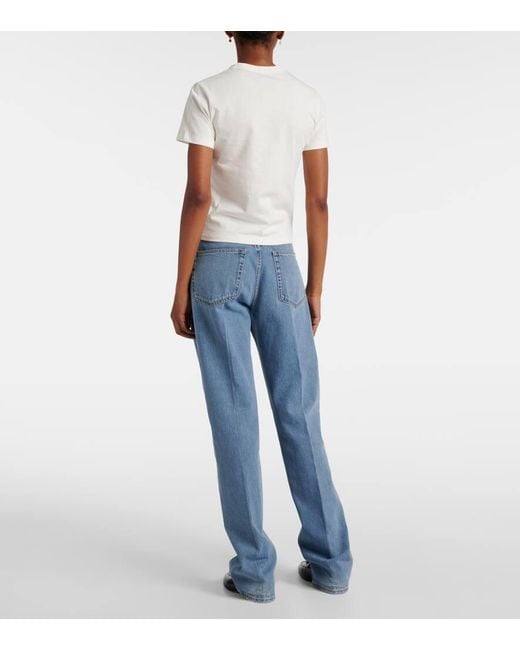 Gucci White Cotton Jersey T-Shirt With Interlocking G