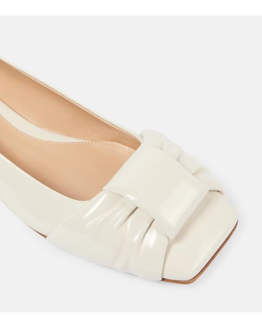 Gianvito Rossi Natural Patent Leather Ballet Flats