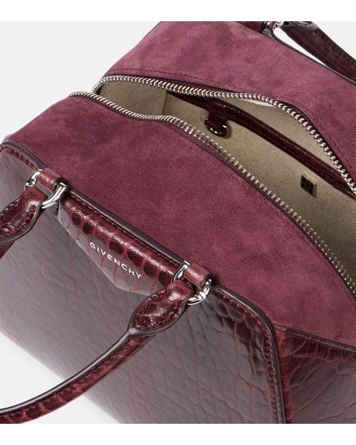 Givenchy Red Antigona Cube Mini Patent Leather Tote Bag