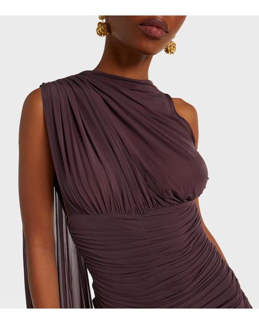 Vestido Midi Translucido Drapeado Magda Butrym de color Purple