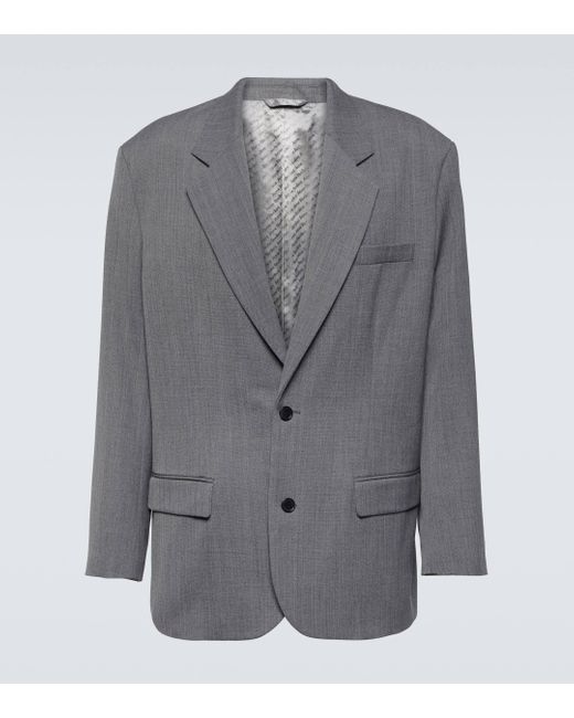 Acne Gray Oversized Wool-blend Blazer for men