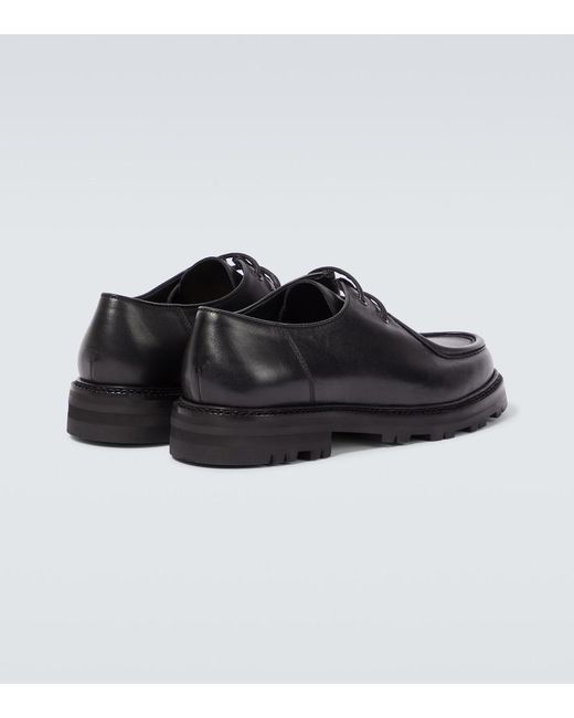 Bode Black University Leather Loafers for men