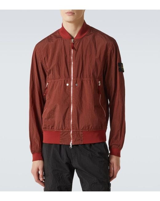 Stone Island Red Compass Bomber Jacket for men
