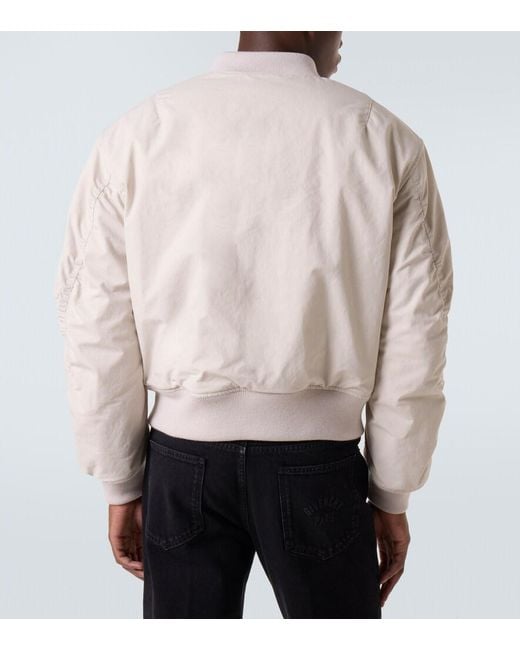 Givenchy White Stamp Cotton-Blend Bomber Jacket for men