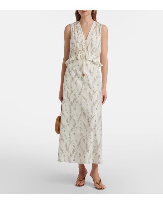 Veronica Beard White Ollian Cotton And Silk Voile Minidress