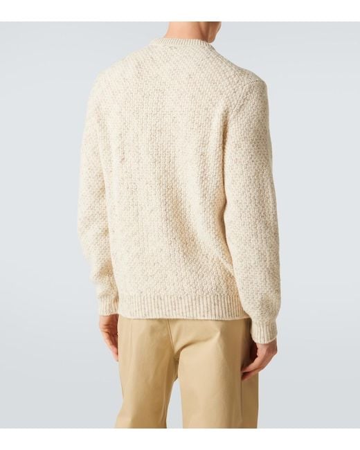 Loro Piana Natural Ash Wool, Cashmere, Linen, And Silk Sweater for men