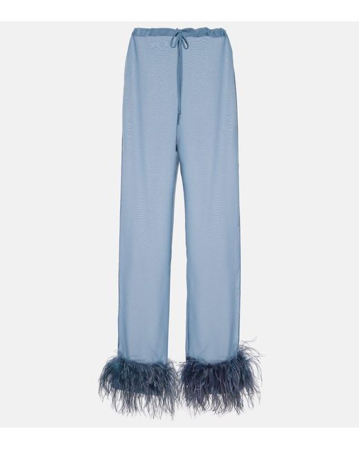 Pantalones anchos Plumage con plumas Oseree de color Blue
