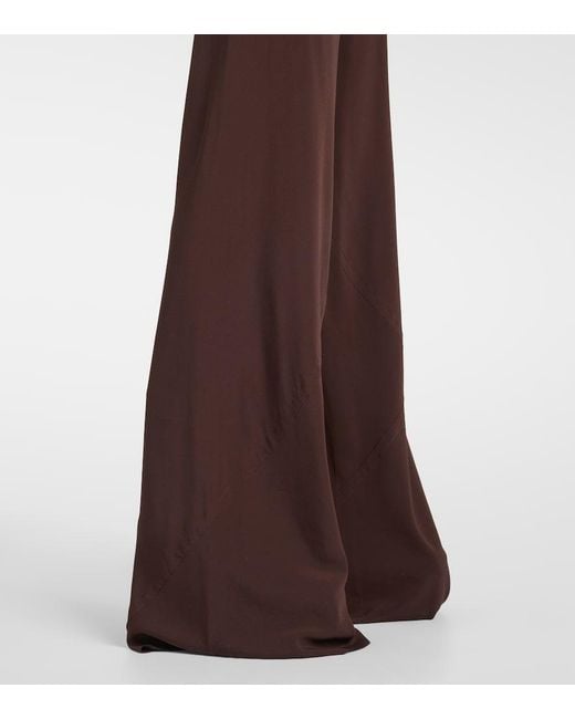 Rick Owens Brown Dietrich Drawstring Crepe Cady Straight Pants