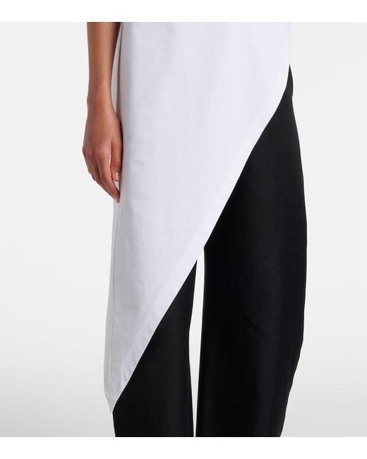 Alaïa White Asymmetric Cotton Jersey T-Shirt