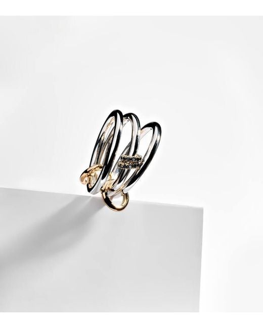 Spinelli Kilcollin White Dion Sg Sterling Stacked Ring With Diamonds