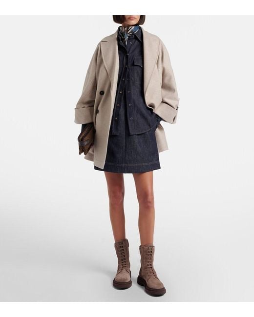 Brunello Cucinelli Brown Suede Lace-Up Boots