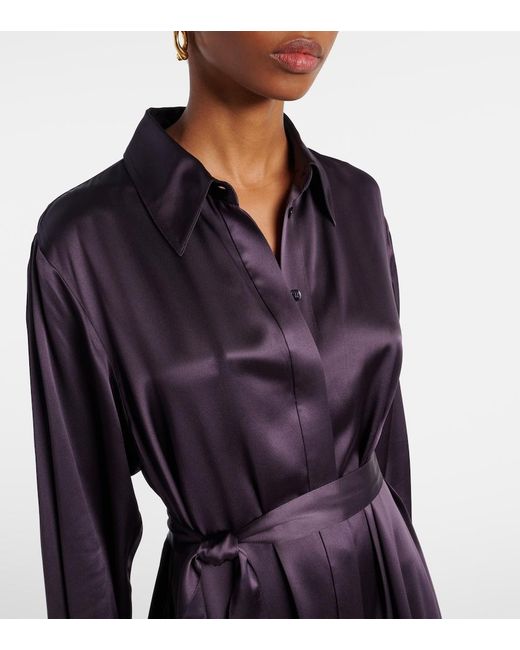 Robe Chemise Cyprien En Satin De Soie Joseph en coloris Blue