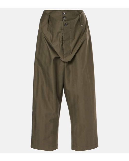 Vivienne Westwood Green Weite Cropped-Hose Alien Aus Baumwolle