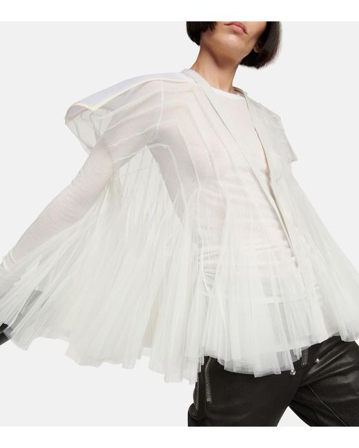 Rick Owens White Tulle Jacket