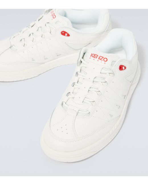 KENZO White Pxt Leather Sneakers for men