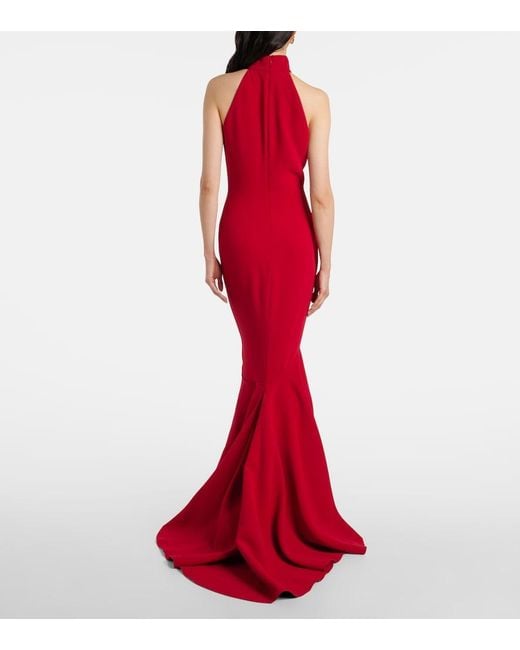 Solace London Red Kerra Halterneck Gown