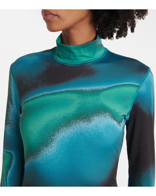 Top Da Sci Next To Skin Con Stampa di Aztech Mountain in Blue