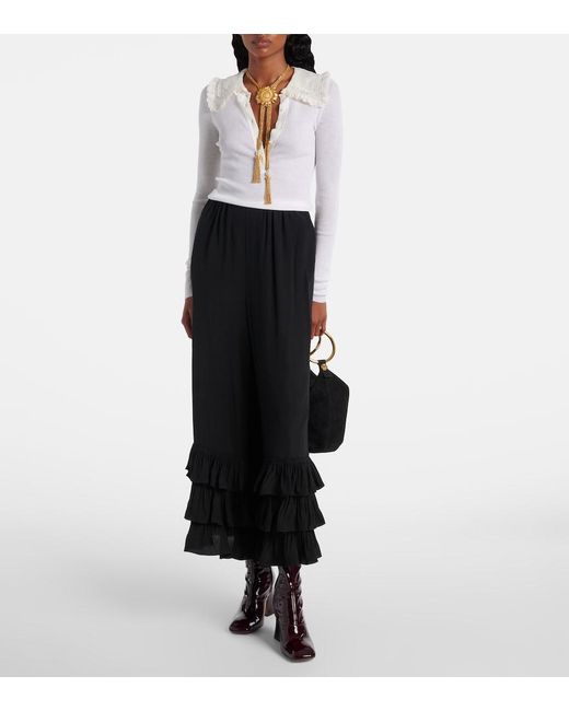 Chloé White Chloã Collared Henley Top
