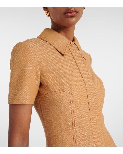 Emilia Wickstead Natural Jody Cotton And Linen Blend Dress