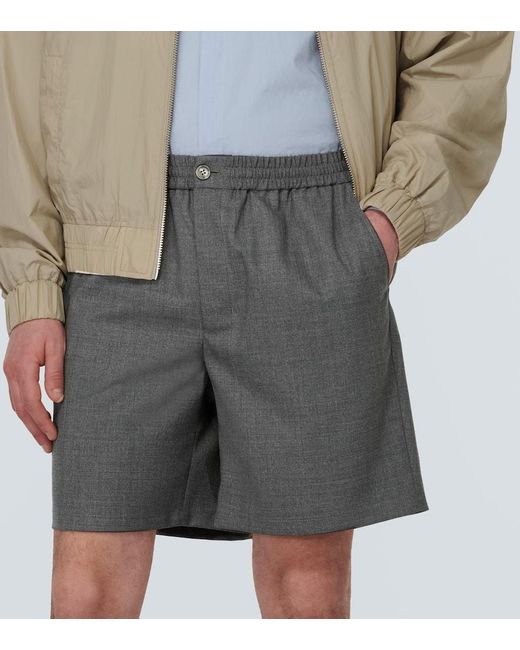 Shorts de lana virgen AMI de hombre de color Gray