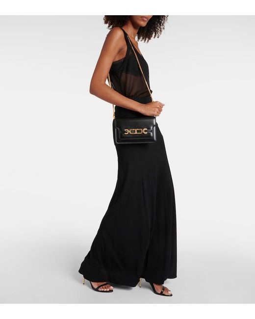 Tom Ford Black Small Leather Shoulder Bag