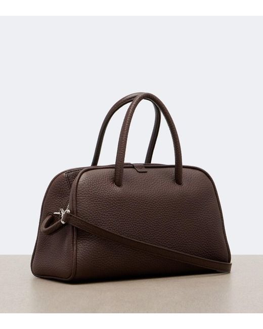 Jacquemus Brown Turismo Small Leather Bowling Bag