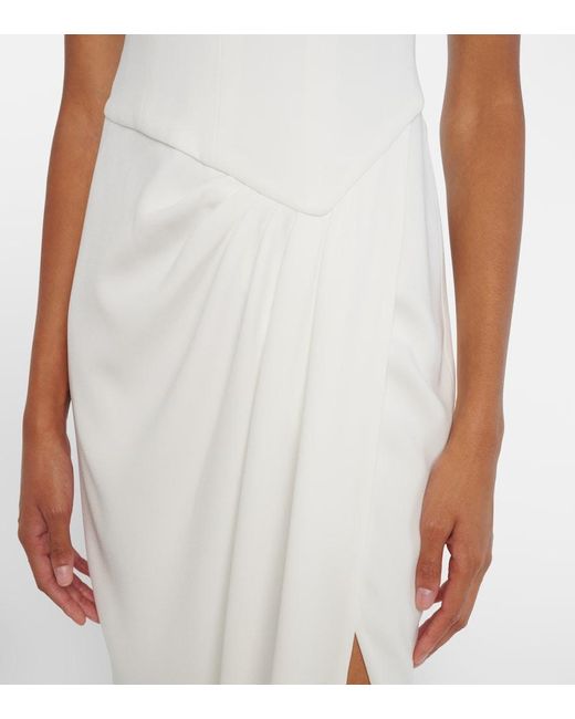 Alex Perry White Bridal Off-Shoulder-Robe Aus Crepe