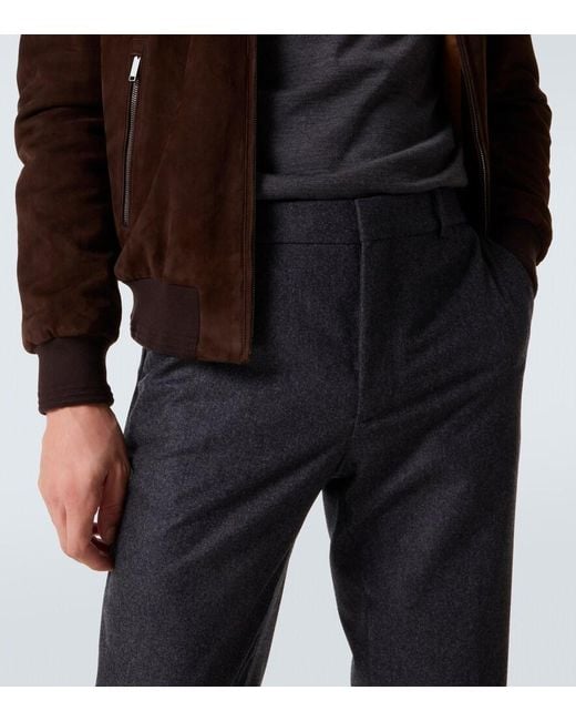 Tod's Blue Virgin Wool Straight Pants for men