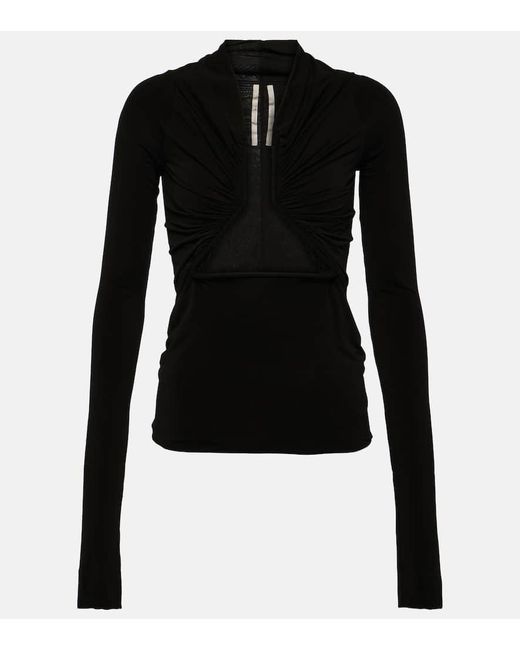 Top in jersey con cut-out di Rick Owens in Black