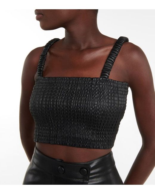 Label Crop Top De Piel Sintetica Proenza Schouler de color Black