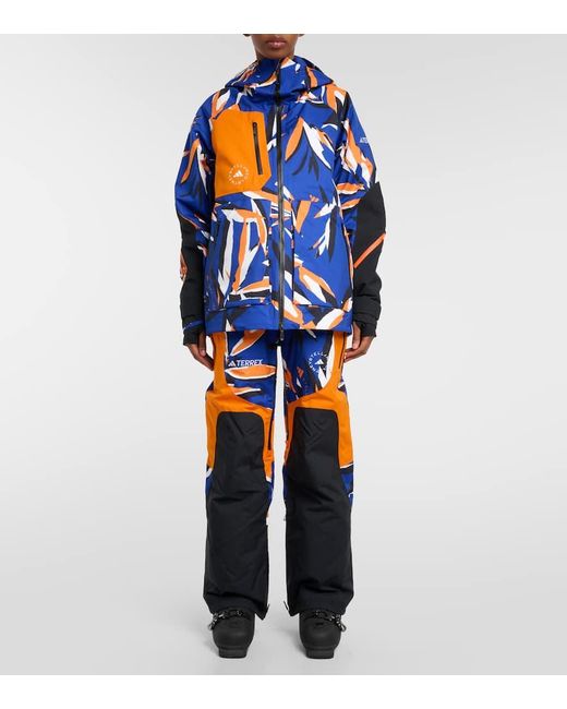 Adidas By Stella McCartney Blue X Terrex TrueNature Skijacke mit abstraktem Print