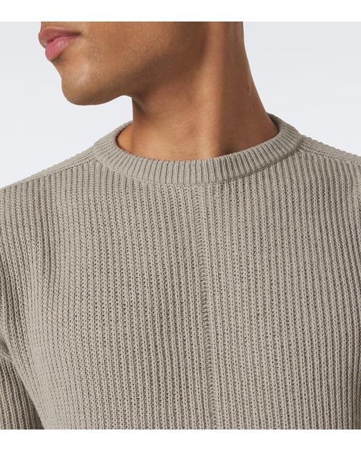 Rick Owens Gray Ribbed-Knit Virgin Wool Sweater for men