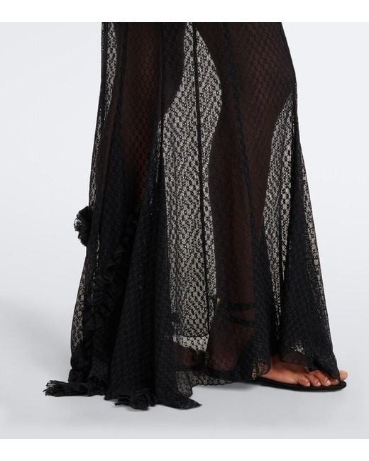 Isabel Marant Black Ioana Lace Maxi Skirt