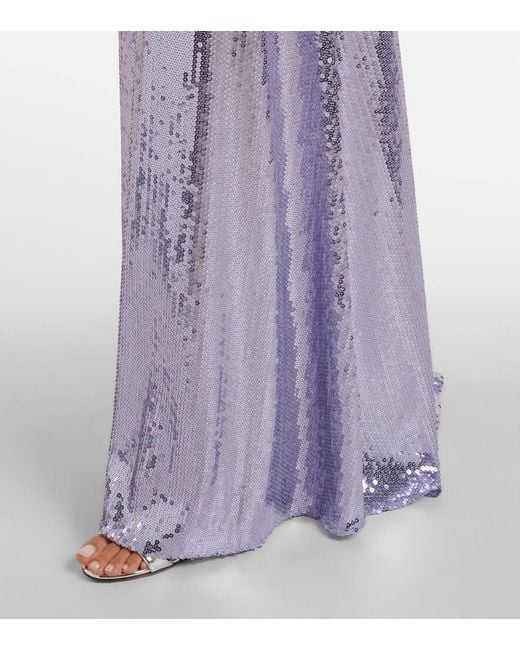 Alex Perry Purple Robe Mit Pailletten