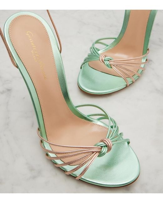 Gianvito Rossi Metallic Leather Slingback Sandals