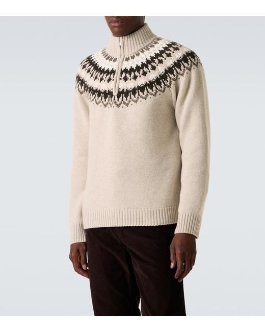 arch4 Natural Mr Saint Gervais Cashmere Half-Zip Sweater for men
