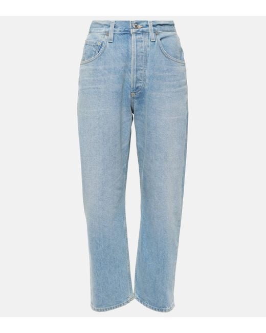 Citizens of Humanity Blue Dahlia Mid-rise Straight Jeans