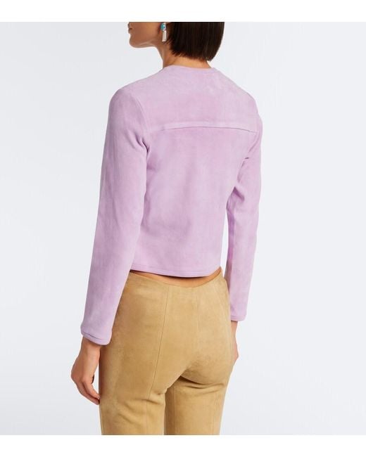 Stouls Purple Astrid Suede Cardigan