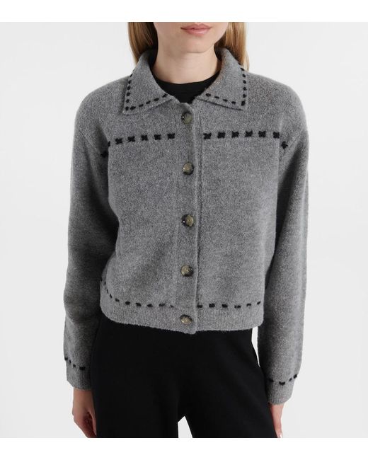 Jardin Des Orangers Gray Wool And Cashmere-Blend Cardigan