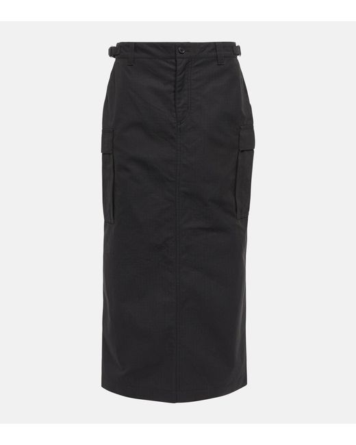 Wardrobe NYC Cotton Cargo Midi Skirt in Black | Lyst