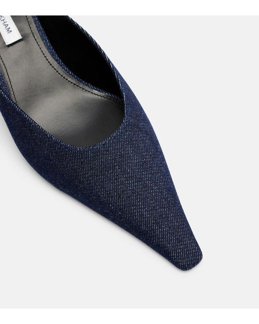 Victoria Beckham Blue Sloan Denim Mules