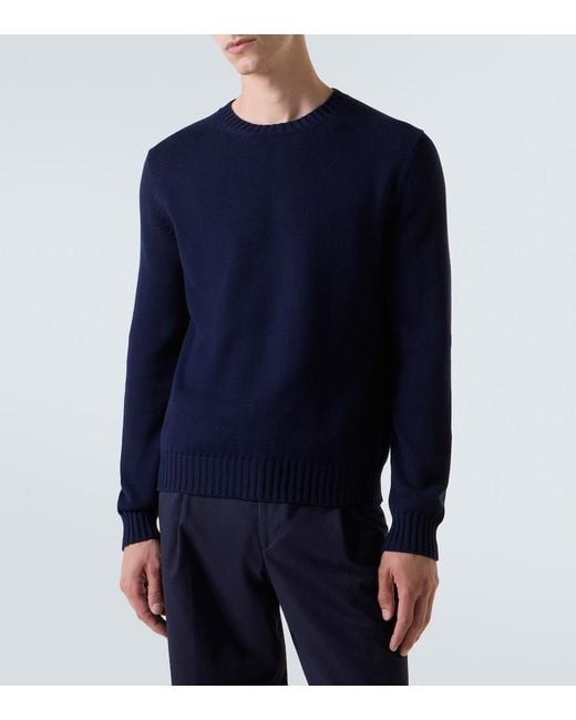 Saman Amel Pullover Gio Aus Baumwolle in Blue für Herren