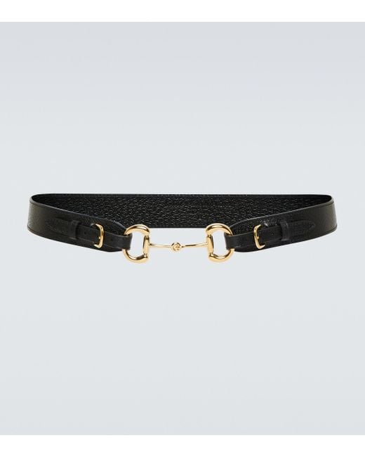 Gucci Black Horsebit Leather Belt for men