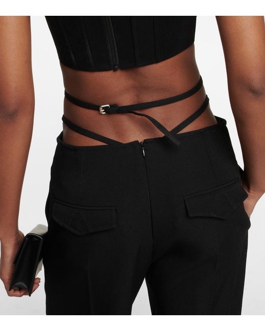 Dion Lee Black Cutout Straight Pants