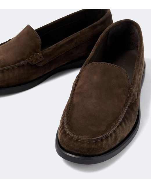 Saman Amel Black City Suede Loafers for men